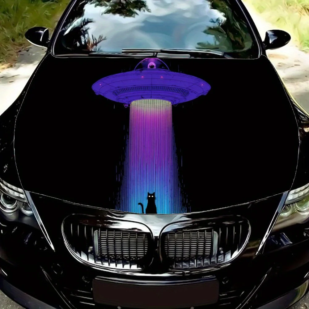 

Colorful spacecraft print,car hood stickers,PVC waterproof Self adhesive car hood sticker,car hood decoration protection sticker