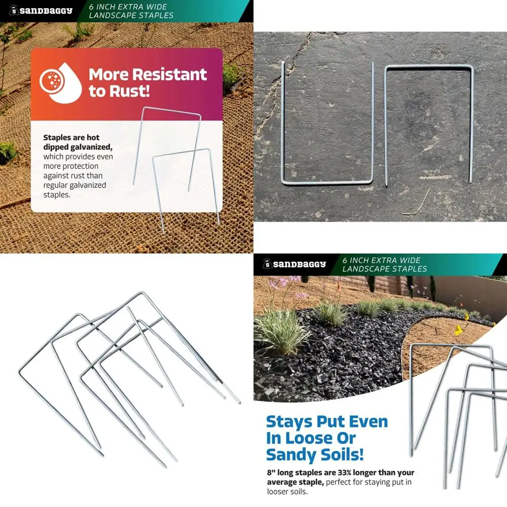 

Сверхпрочные скобы из оцинкованной стали 7-го калибра для крепления ландшафтной ткани, мульчирующего материала и средств защиты от эрозии - 100 штук