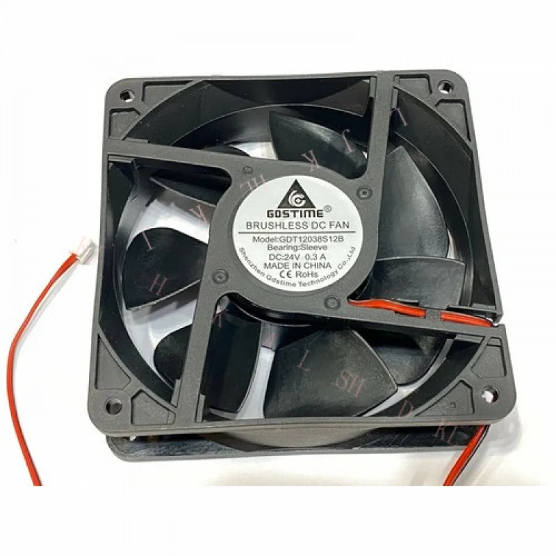 

N для DC 24 В GDT12038S12B Охлаждающий вентилятор 12 см 120x120x38 мм 2-контактный тихий G24 12038