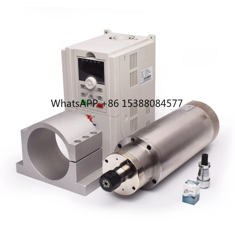 

HQD Cnc Router Machine Tool Spindle Motor 4.5kw Water Cooled Lathe Boring Woodworking High Speed Milling Spindle Cnc Er20
