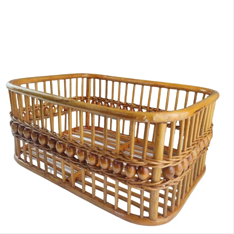 سلة خرز للأطفال من الخيزران العتيق وكرسي سرير - دعائم تصوير لحديثي الولادة أثاث تصوير فوتوغرافي أساسي للاستوديو للرضع للتصوير