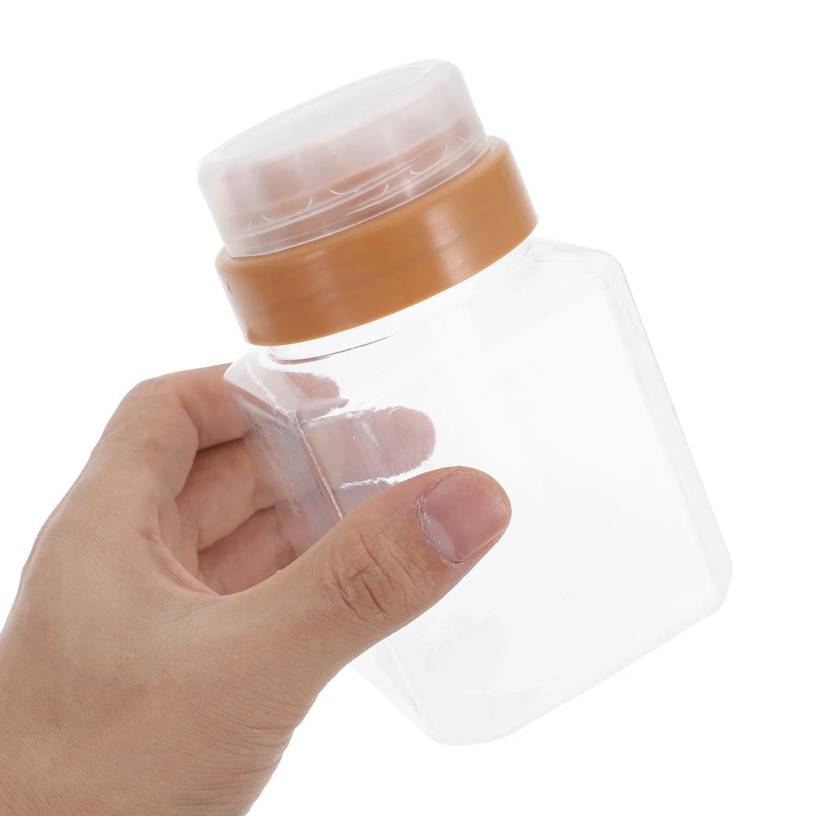 

4pcs Honey Bottle Clear Food Grade Plastic Condiment Jar Refillable Sauce Container for Syrup Mustard Ketchup Reusable