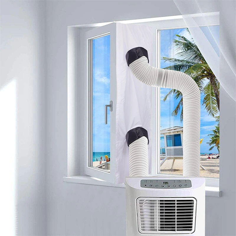 3/4m Portable Air Conditioner Window Sealing Cloth Sealing Effect Window Vent Kit Waterproof Hot Air Stop Guard Keep House Cool