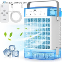 4 IN 1 Portable Air Conditioners Cooling Fan USB Remote Control Timer Dimmable 1600ml Mini Air Humidifie Cooler Desktop Fan