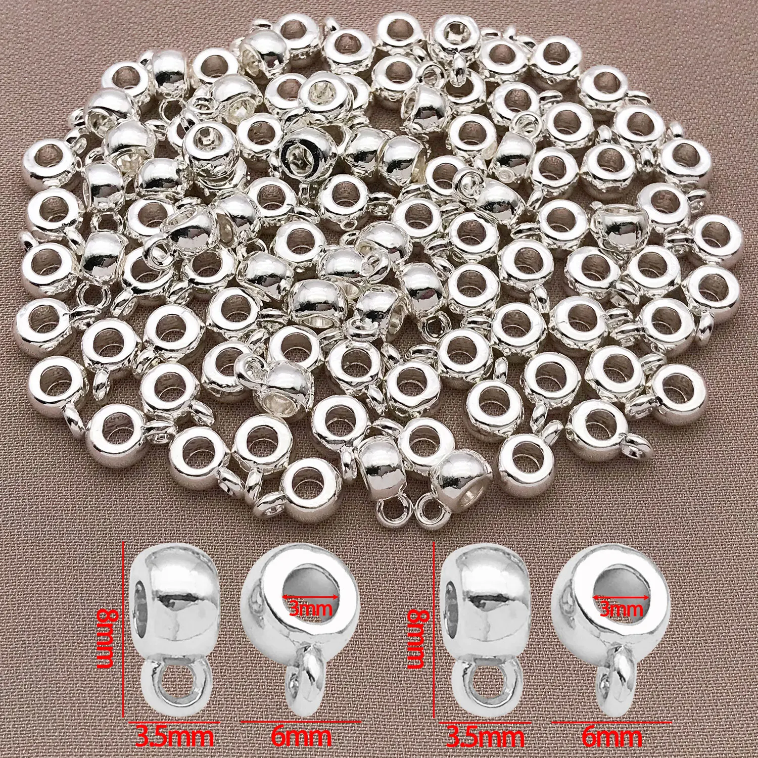 18K Copper Plated Real Golden Thick Silvery White Golden Connector