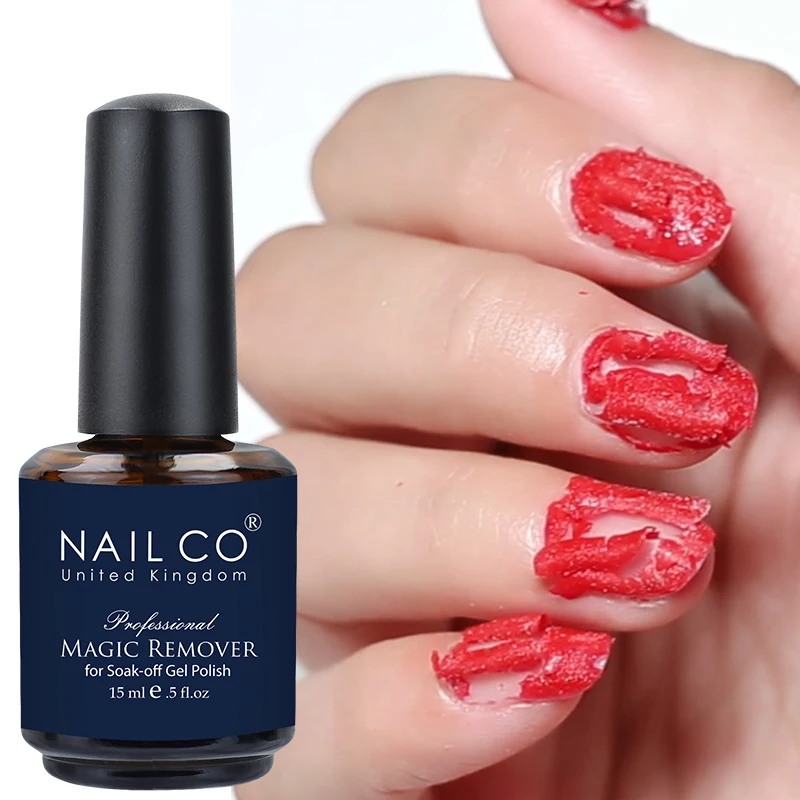 NAILCO-esmalte de Gel mágico, 15ml, capa Base superior limpia, barniz semipermanente UV para remojar, herramienta de eliminación de manicura, producto en Gel