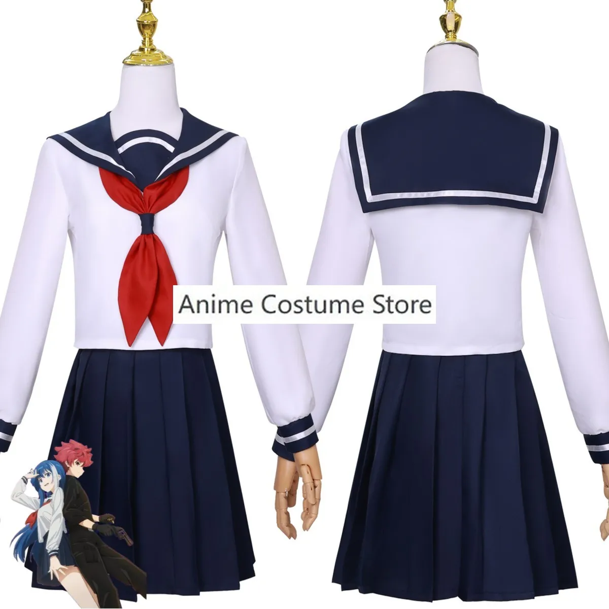 زي تنكري لعائلة يوزاكورا موتسومي ، زي مدرسي ياباني ، بدلة كريسماس جميلة للنساء ، شعر مستعار