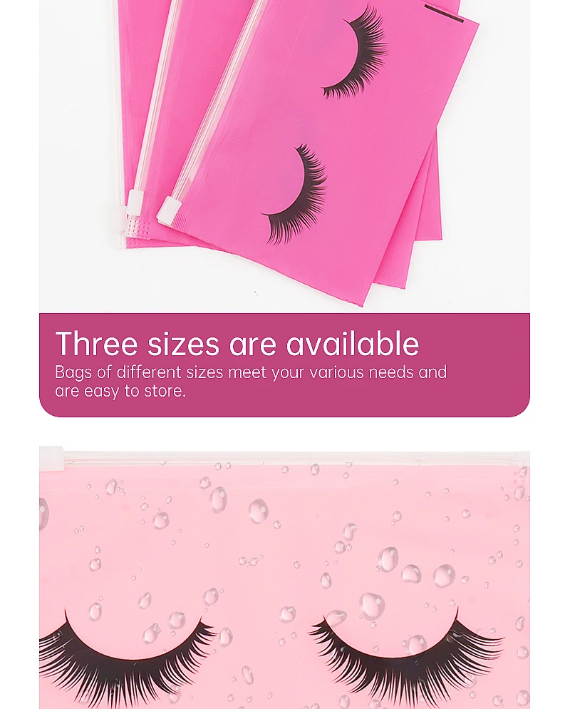 10 stücke Wimpern Nachsorge Taschen Mit Reißverschluss Kulturbeutel Make-Up Tasche Kosmetische Reise Schönheit Werkzeug Verpackung Lash Verlängerung Liefert – Detail 7