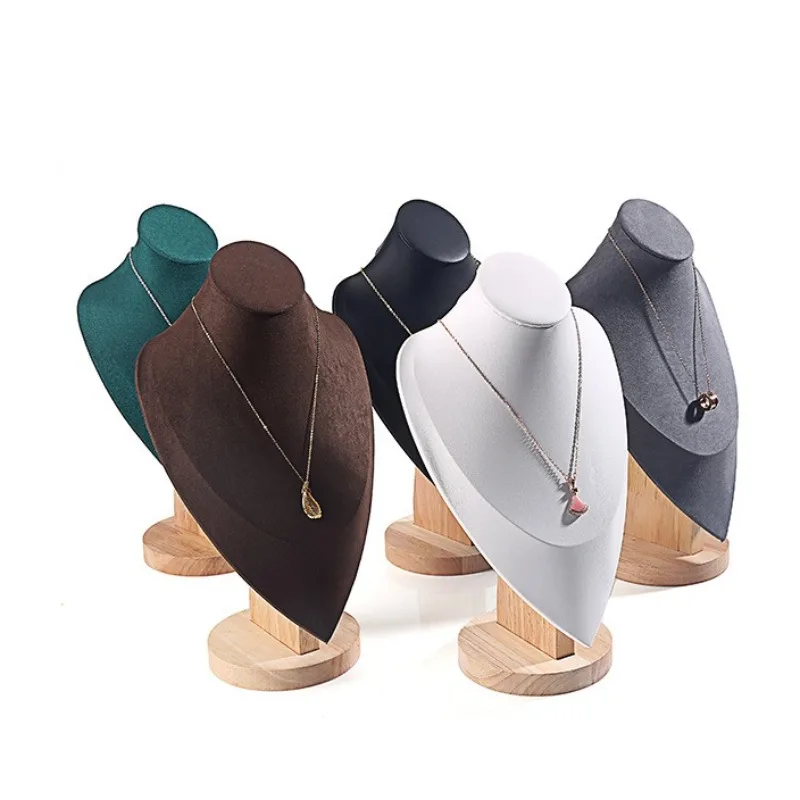 القلائد المطاطية حامل فاخر قلادة تخزين حامل المعارض عداد عرض المجوهرات الرف لوازم منظم المجوهرات