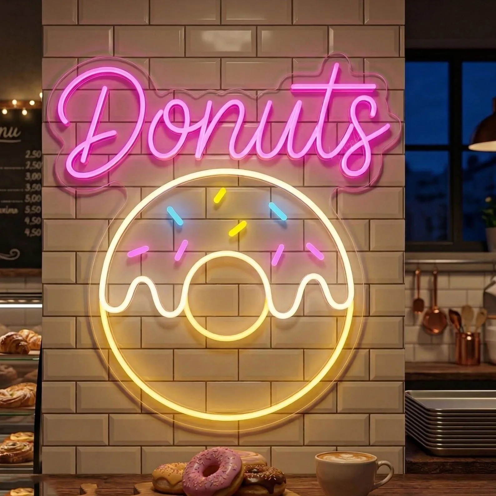 Donut Shop Neon Sign,Bakery Or Dessert Café Decor,Dessert /Donut Wall Art,Bakery Owners Gift,Food Lover Gift,Christmas Gift