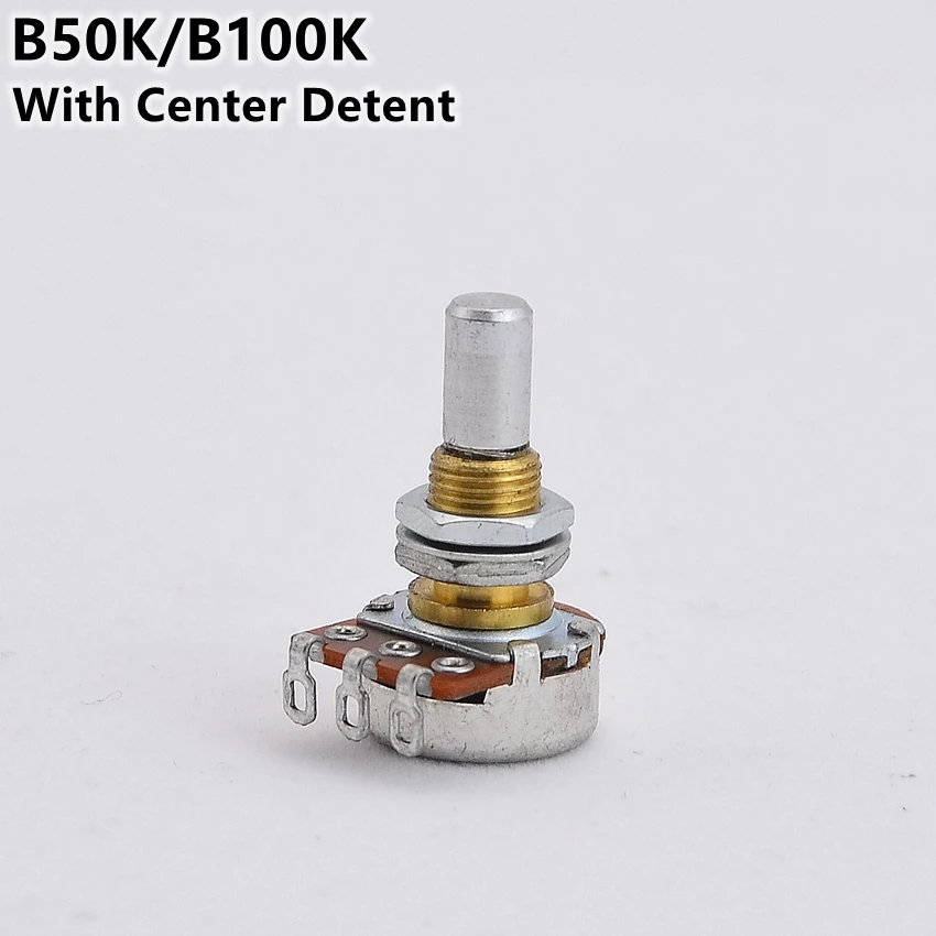 1 Piece B50K/B100K Brass Bushing Solid Shaft  Balance Potentiometer(POT) With Center Detent For Electric Bass KR(Origin)