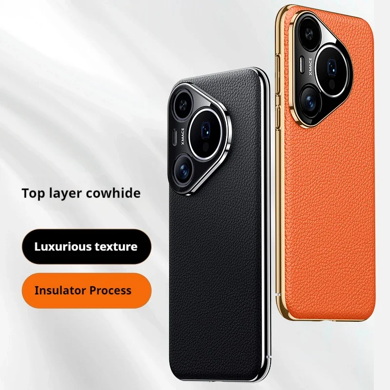 

Plating Bumper Phone Case for Huawei Pura 70 Ultra P60 Art Pro Lens Full Protection Shockproof Leather Back Cover Cases