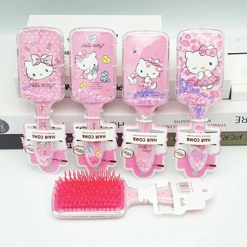 Sanrio Hello Kitty Air Cushion Comb Cute Cartoon KT Cat Woman Child Hairdressing Curly Hair Shaking Quicksand Comb Holiday Gifts