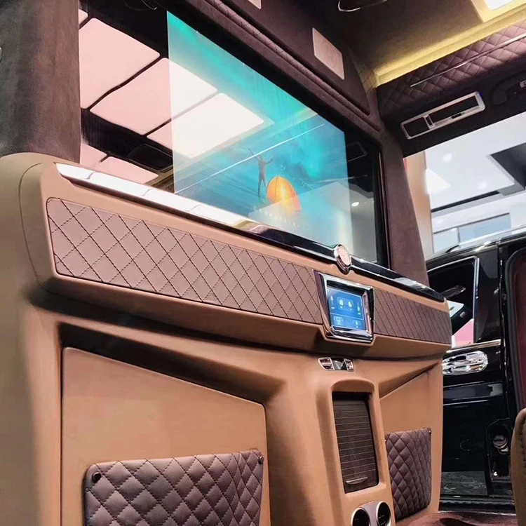 Luxury car interiors Limousine van electric TV lifter partition with touch screen lifting mechanism for MPV MINI BUS VIP cars