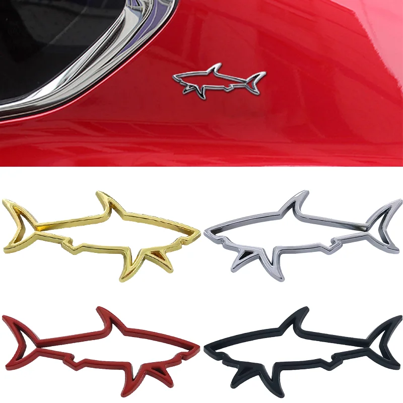 

3D Metal Hollow Shark Styling Car Stickers Creative Cars Motorcycle Computer Decals Sticker Auto Decoration Accessories
