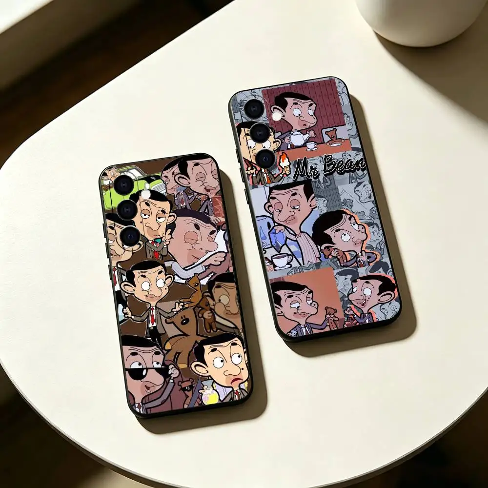 A-Animation M-Mr. Bean-n Phone Case Black Silicone Soft For Samsung Galaxy A73,A72,A71,A70,A53,A52,A51
