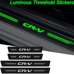 Luminous Car Door Threshold Scuff Plate Decals Sill Protector Stickers for Honda CR-V Logo Auto Door Entry Pedal Guards