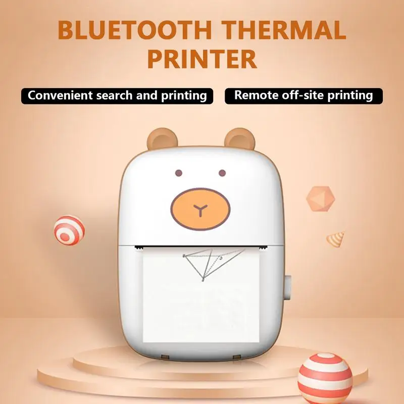 Mini Printer Small Wireless Printer With 6 Rolls Thermal Painting Paper And 5 Painting Pens Inkless Printer For Label Receipt