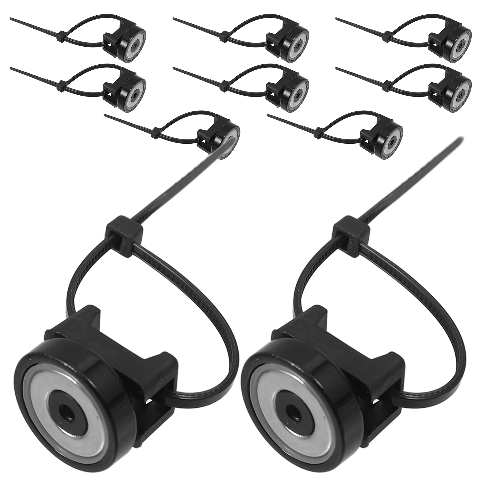 10 Pcs Magnetic Cable Holder Tie Mount Zip Ties Black Seat Wire Base With Nylon Neodymium Magnetic Cable Ties Mount