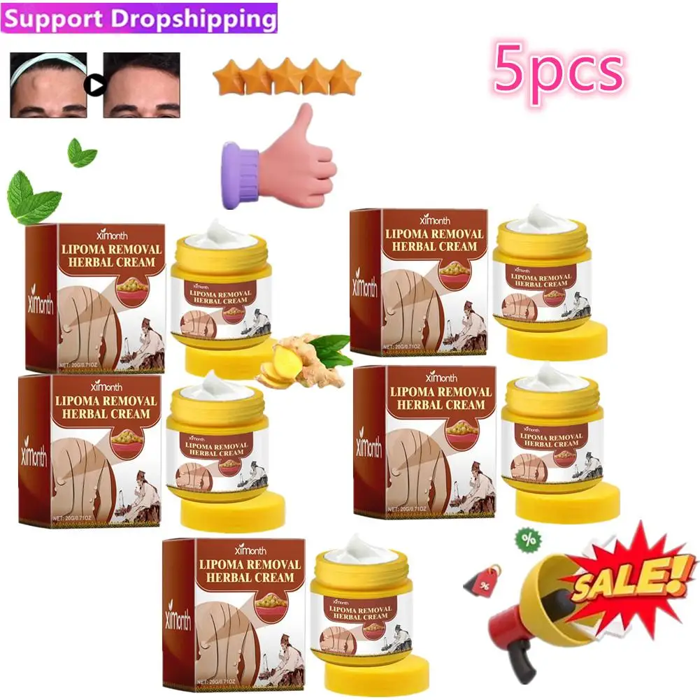 Crème à base de plantes pour l\'élimination des lipomes, crème pour le corps, dissolution des graisses, facile à utiliser, 5x20g