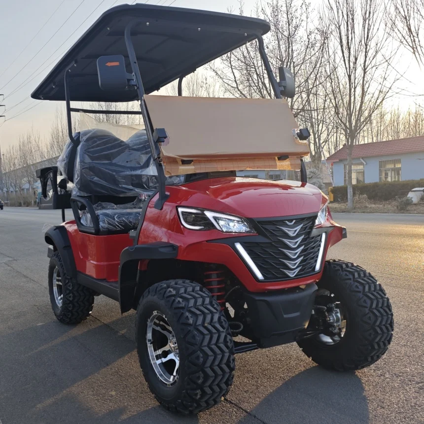 

Off Road Street Legal Electric Golf Cart Aluminum Alloy Wheels With Folding Windshield 14-Inch Off-Road Tires Golf Cart