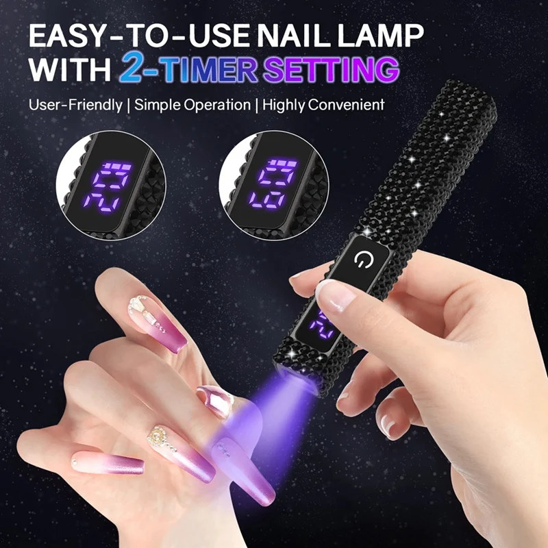 ABKJ-Portable Salon Quick Dry USB Nail Dryer, Home Mini Nail Drying Light Therapy Tool, LED Nail Lamp Flashlight Pen