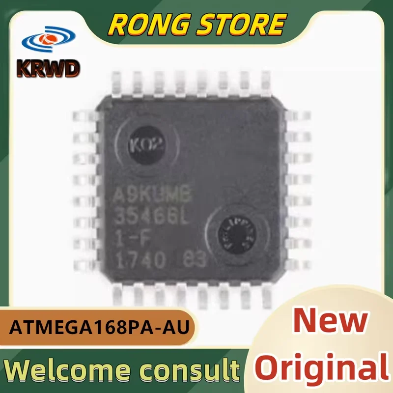 5PCS U-TH New and Original Chip IC ATMEGA168PA-AU ATMEGA168PA TQFP-32 8-bit microcontroller 16K flash memory AVR