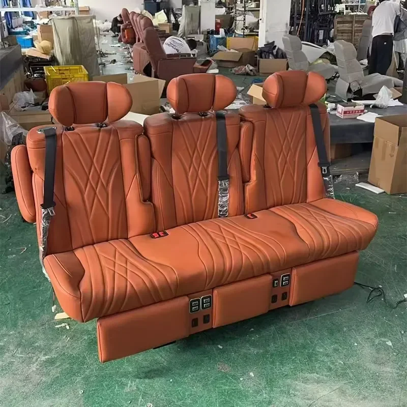 Electric Rear Seats Luxury 3 Seater Single Backrest Adjustment Custom Color Pattern For Mercedes Sprinter 906 907 Van