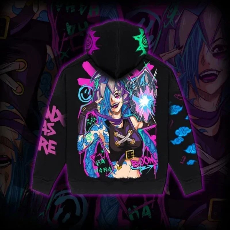 

2025 New Anime and Game 3D Printed Men's and Women's Fashionable Long Sleeved Casual Polyester Fiber Hooded Sweatshirt