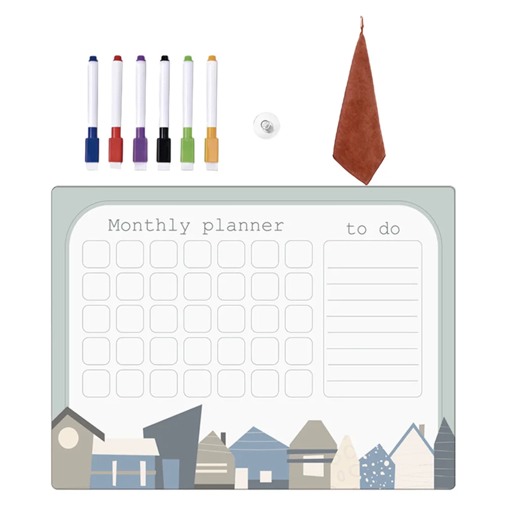 مجموعة واحدة من لوحة المسح الجاف المغناطيسية للثلاجة، لوحة كتابة للجدول الأسبوعي للمطبخ، سبورة بيضاء مغناطيسية للثلاجة