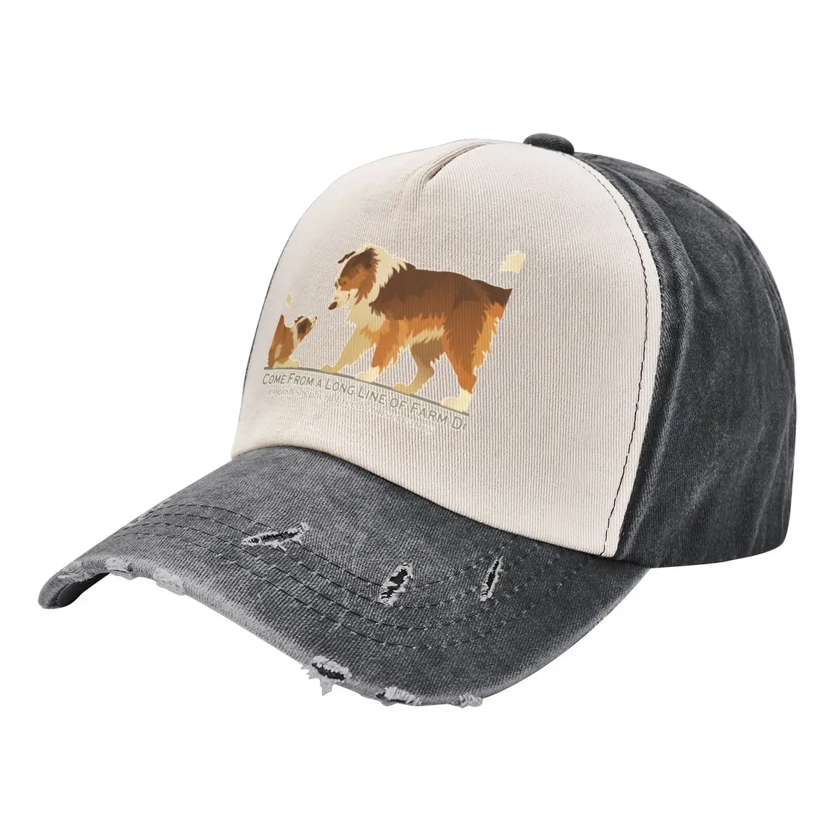 

English Shepherd- Dam and Puppy- Shaded Sable Baseball Cap Mountaineering Hats Man Women's