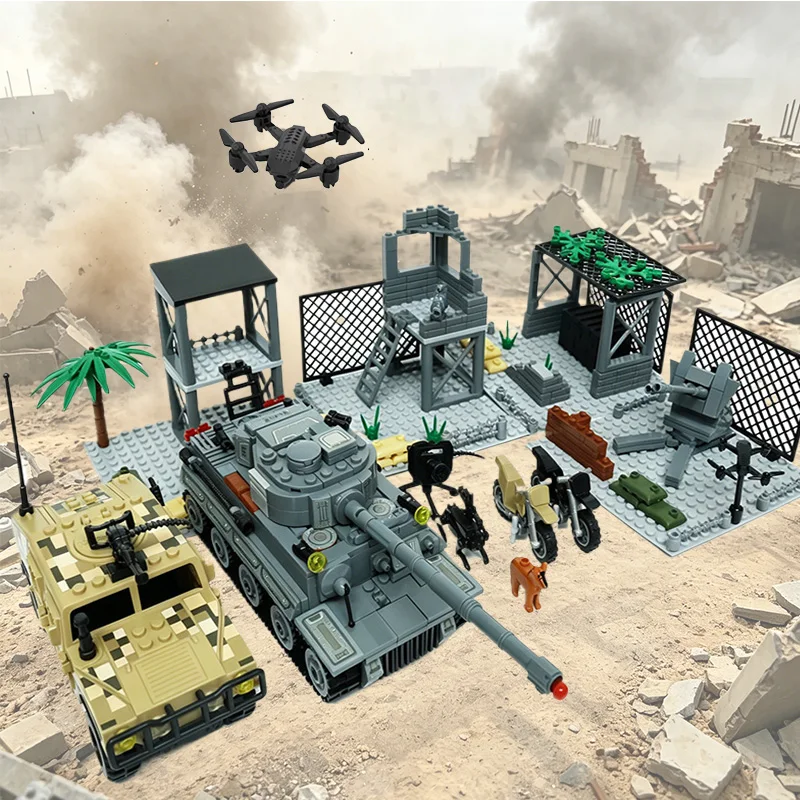 

Military War Scene Army Combat Battle Building Block Set Tactical Vehicle Model Fit Standard Bricks Educational Boy Assembly Toy