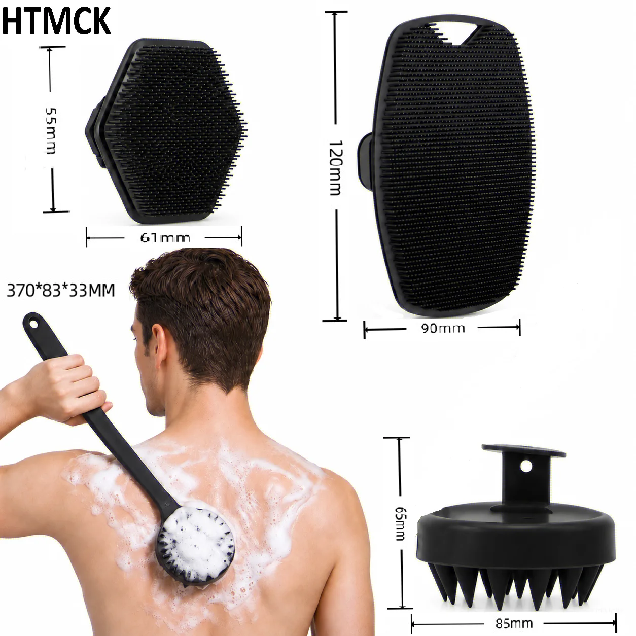 4PCS Set Silicone Body Scrubber Soft Exfoliating Brush for Face Gentle Shower Massage and Skin Cleansing Bathroom Accessories