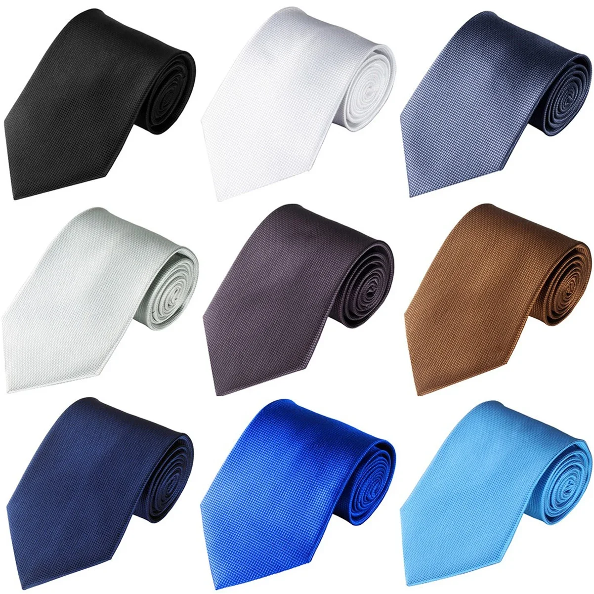 Mens Ties 10cm/4\'\' Wide Fashion Business Wedding Silk Tie for Men Women Plaids Black Blue Red White Yellow Pink Green Necktie