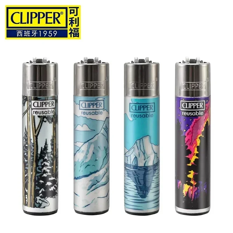 Clipper Lighter Grinding Wheel Lighter Unique Pattern Cyclic Inflatable Lighter 24 Pcs Wholesale Smoking Accessories Men\'S Gift