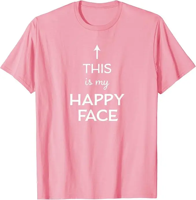 Das ist mein glückliches Gesicht - Herren- und Damen-T-Shirt Y2k Persönlichkeits-Lebensstil-Sprüher-T-Shirt Humor Lustiges Weiches Baumwoll-T-Shirt mit Schriftzügen – Detail 13