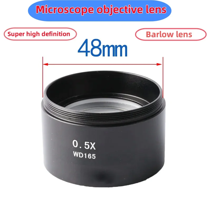 WD120 WD160 WD30 0.3X 0.5X 0.7X 0.75X 1X 1.5X 2X Trinocular Stereo Microscope Auxiliary Objective Lens Barlow Lens 48mm Thread