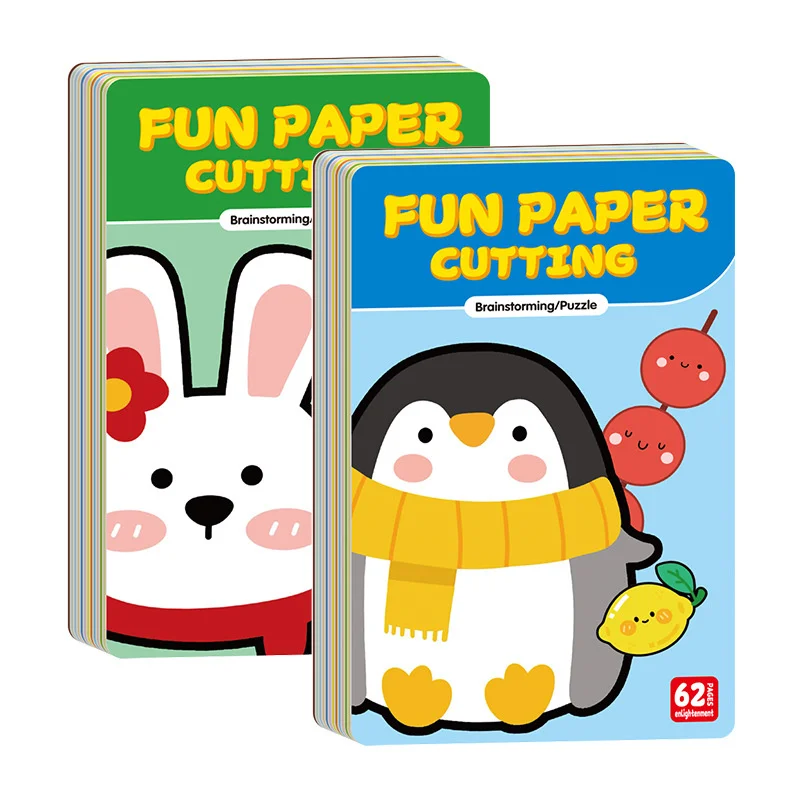 Handmade Paper Cuttings Interesting Origami Suit Animal/ Plant/ Food Patterns Including Scissors Parent-child Interactive Toys view 5