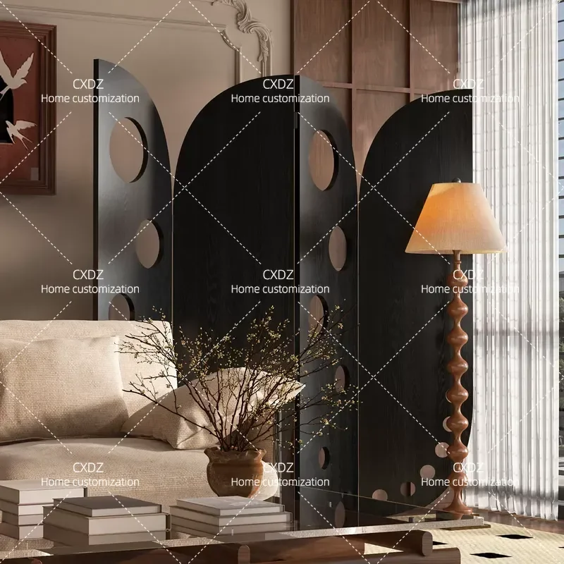 Modern Light Luxury Folding Room Divider Screen Portable Partition for Living Room Bedroom Art Decor Mobile Space Separator