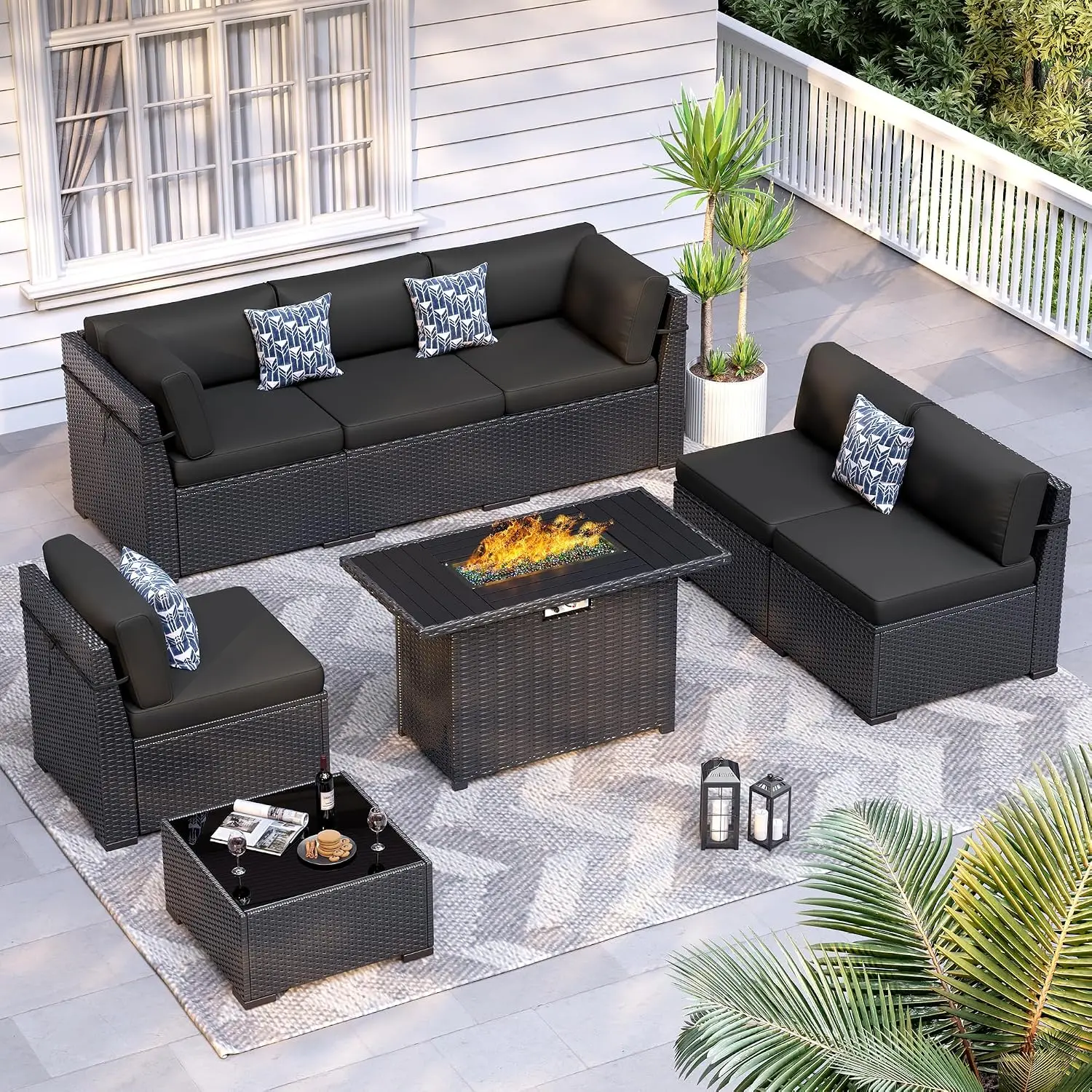 8-Piece Patio Furniture Set with 44
