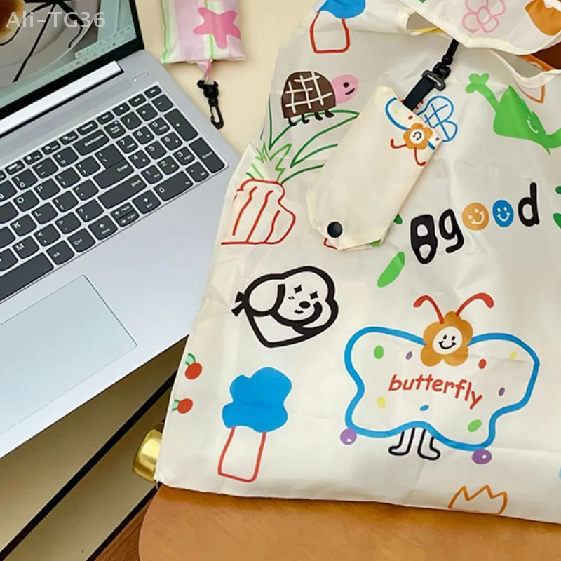 Складная сумка для покупок Ins Style, портативная водонепроницаемая сумка на плечо большой емкости, большая сумка, подарочная сумка