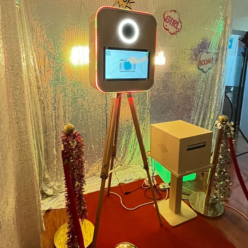 New Design Photobooth Wedding Wood Vintage Photo Booth Price Wholesale Retro Wooden Photo Booth Machine With Printer and Camera