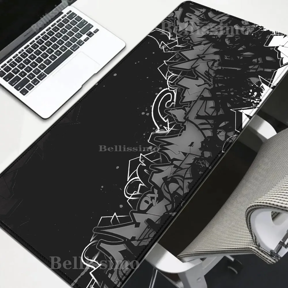 

Abstract Graffiti Black Red Mouse Pad Gaming Computer HD Mousepad XXL Mechanical Keyboard desk mat Office Soft Non-Slip Mice Pad