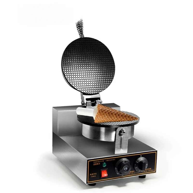 Commercial Electric Ice Cream Waffle Maker Palacinka Baker Crepe Cone Baking Machine Crispy Egg Roll Cake Oven Iron Plate