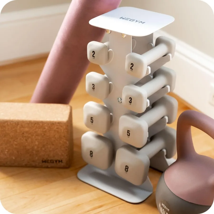 دمبل SafeGrip مضاد للانزلاق ومقابض سميكة وأوزان مجانية دمبل مربعة للتدريبات الآمنة في رفع الأثقال في المنزل و #2