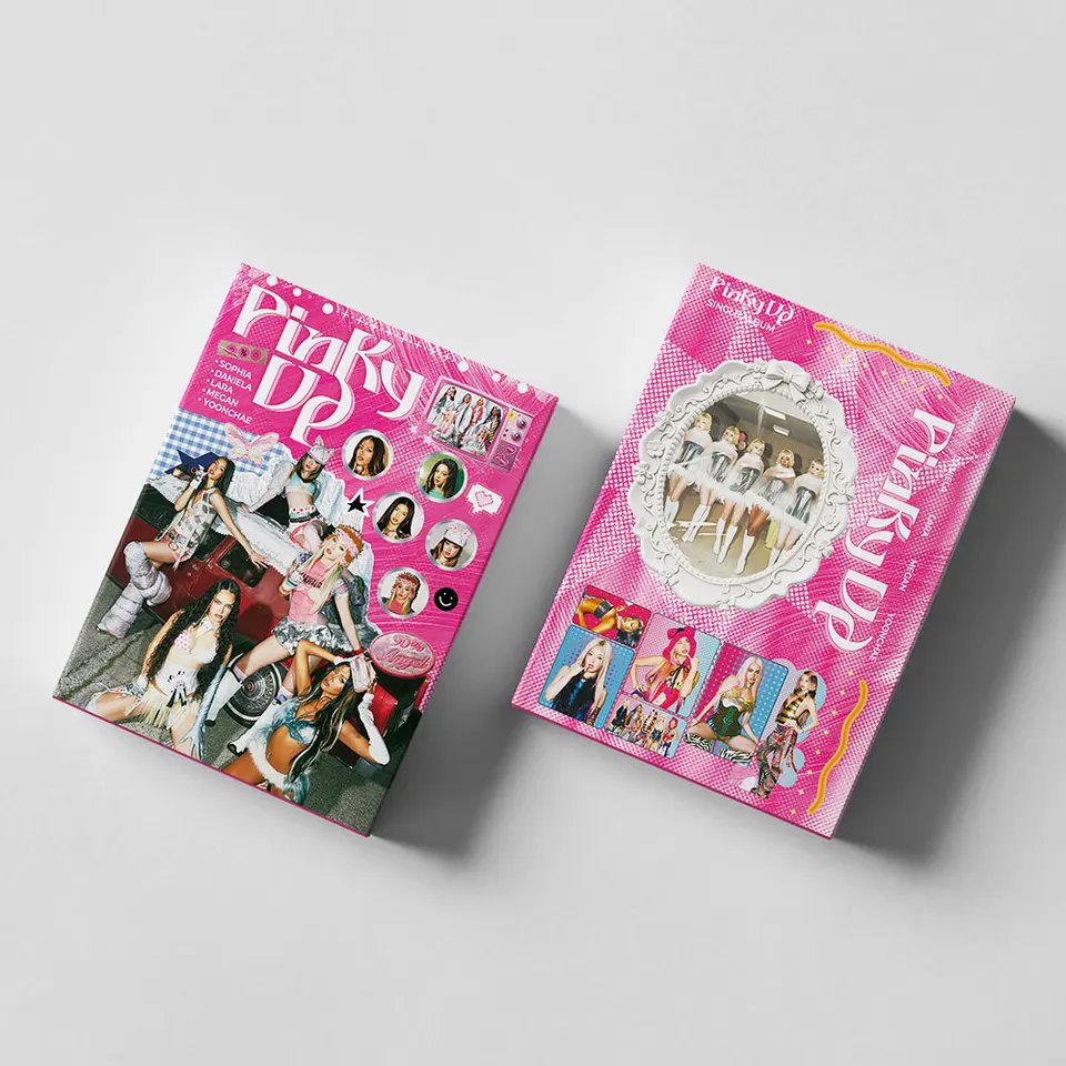 55Pcs/Set Idol KATSEYE New Album PINKY UP Lomo Cards And Stickers