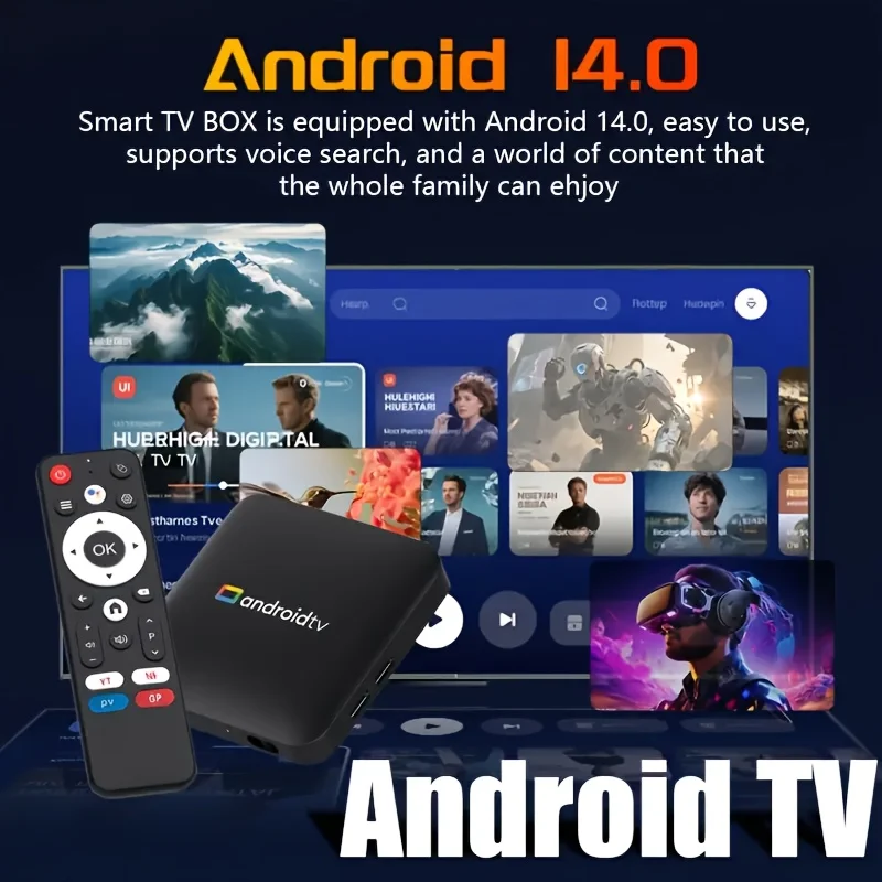 H96D1 Compact Portable Streaming Player, Black 2+8G, 2+16G, 4K Android 14.0 Smart HD TV Stick Iptv, TV Box Android