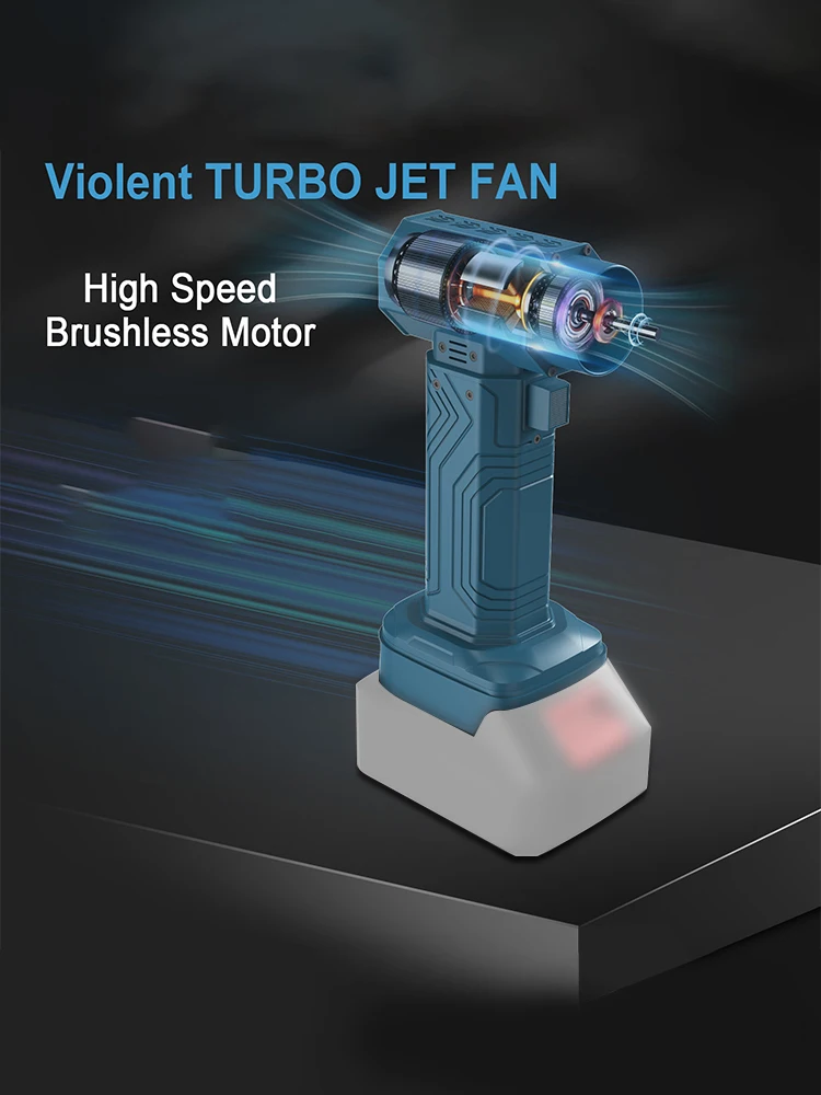 Ventilateur Turbo 500W pour batterie au Lithium Makita 21V, souffleur d'air électrique, ventilateur à Jet Turbo, outil électrique portatif de soufflage de poussière (sans batterie)