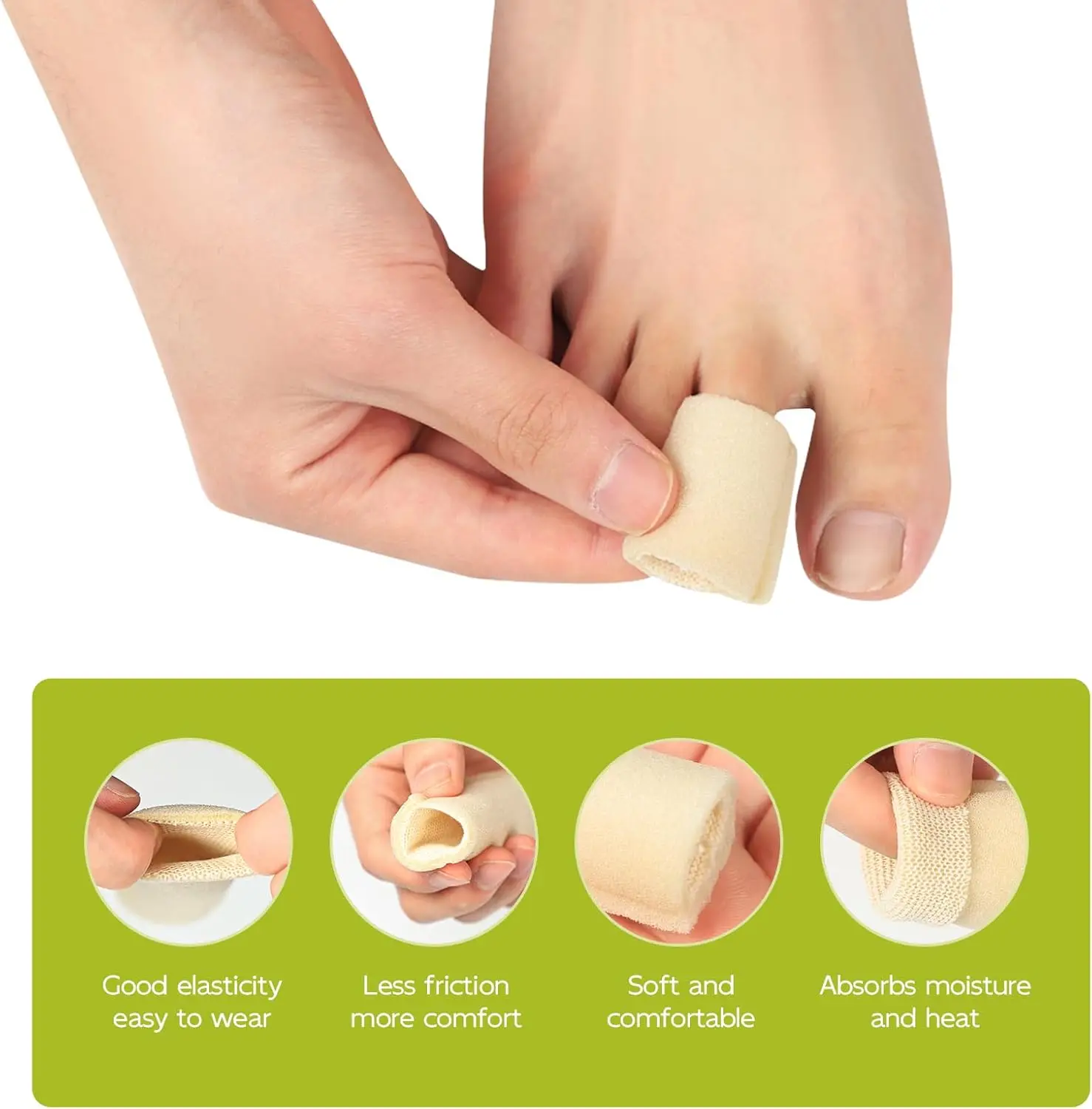 

Toe Separator Foam Finger Protector Toe Cushion Tube Sleeves for Bunion Feet Corns Blisters Calluses Pain Relief Foot Care Tool