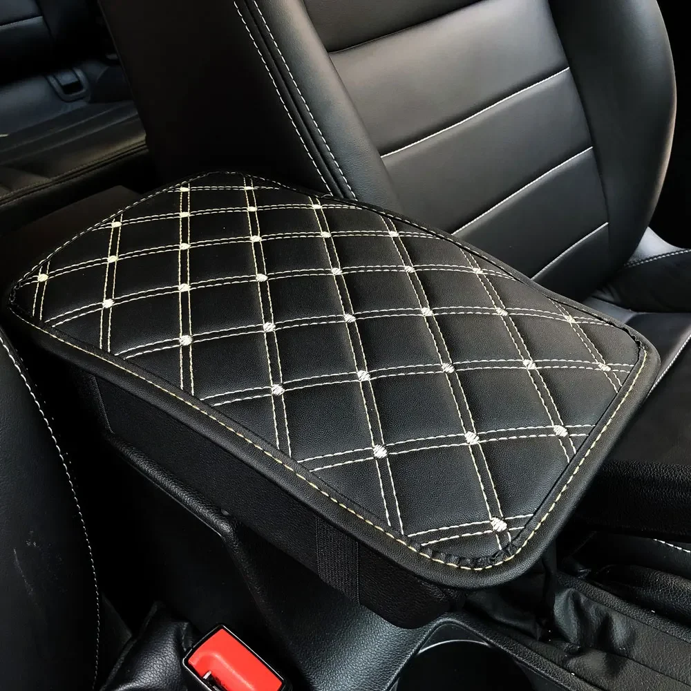

1pc Leather Car Armrest Mat Universal Auto Armrests Storage Box Mats Dust Proof Cushion Cover Automotive Interior Accessories